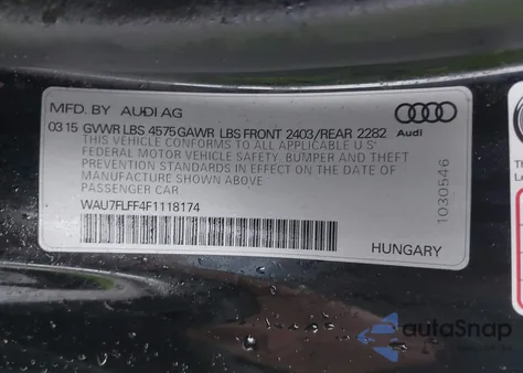 2015 Audi A3 2.0T Premium from USA, damaged, VIN WAU7FLFF4F1118174